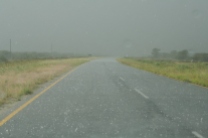 The hail storm we drove through before entering the park