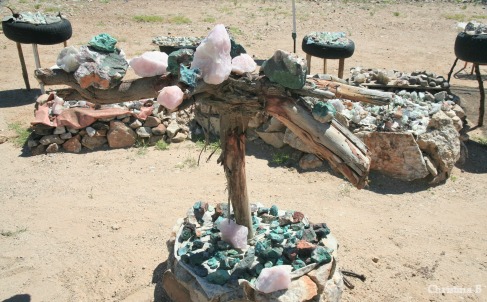 Crystals and stones for sale near Brandberg, Namibia