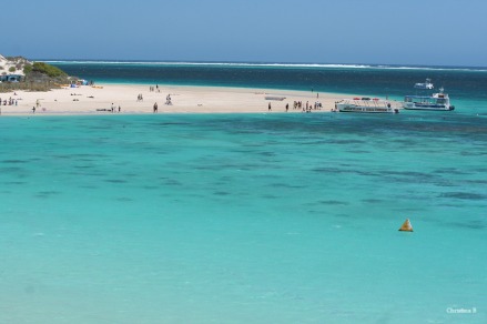 View of Coral Bay, northwest Australia, with its turquoise waters
