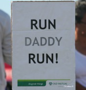Someone else had this sign up as encouragement for their dad at the finish line of the Two Oceans Marathon in Cape Town, South Africa. Taken while we were waiting for my husband to finish his 18th Two Oceans marathon.