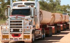 Road train, a common sight on outback Australian roads. Taken at Minilya roadhouse, about 100km from Coral Bay in northwestern Australia.