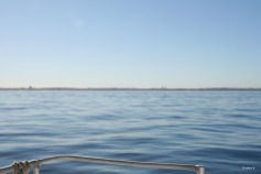 View towards the mainland from the ferry. Perth city is visible towards the right
