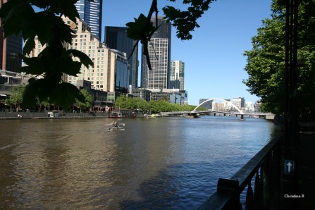 Yarra river and South Bank in Melbourne
