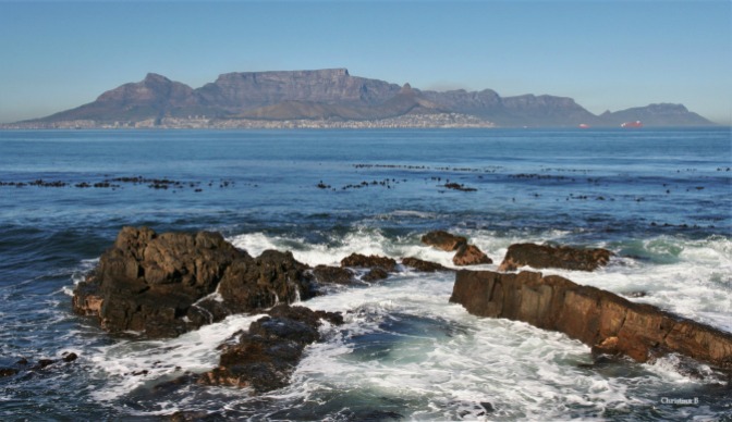 Table Mountain and Cape Town, taken from Robben Island